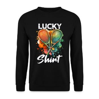 Squash Player - Unisex Sweatshirt - black - Front - Alina (178cm) & Michal (187cm)