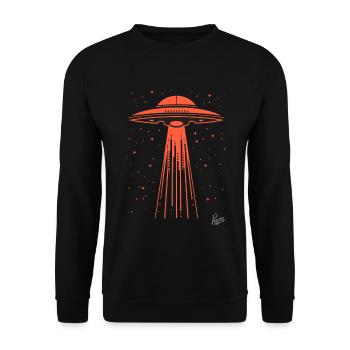 Un autre enlèvement par des extraterrestres, OVNI - Sweat-shirt Unisexe - noir - Devant - Alina (178cm) & Michal (187cm)