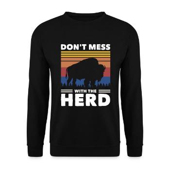 Bison Buffalo - Unisex Sweatshirt - black - Front - Alina (178cm) & Michal (187cm)