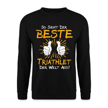 Triathlete Gift Idea - Unisex Sweatshirt - black - Front - Alina (178cm) & Michal (187cm)