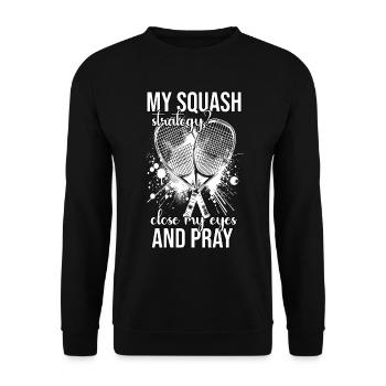 Funny Squash Saying - Unisex Sweatshirt - black - Front - Alina (178cm) & Michal (187cm)
