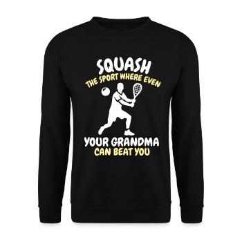 Funny Squash Saying - Unisex Sweatshirt - black - Front - Alina (178cm) & Michal (187cm)