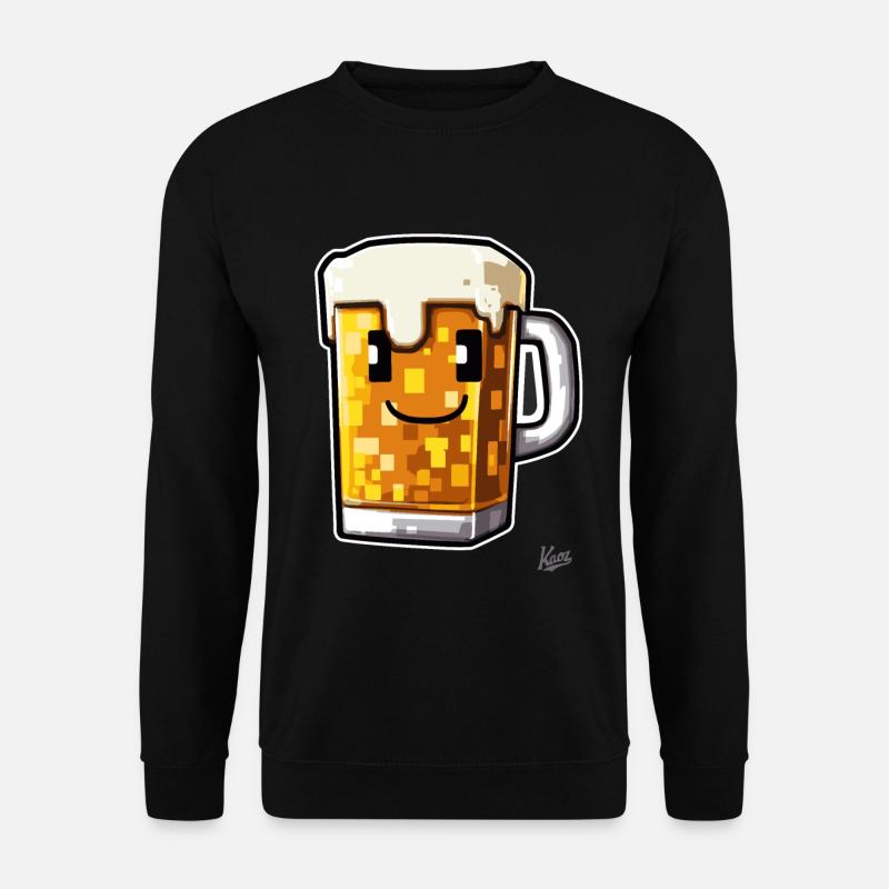 Pixel-Handwerker-Bier - Unisex Pullover - Schwarz