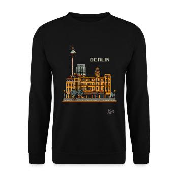 Pixel Berlin - Unisex Sweatshirt - black - Front - Alina (178cm) & Michal (187cm)