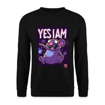 Oui, je le suis, fou de dessin animé rat souris - Sweat-shirt Unisexe - noir - Devant - Alina (178cm) & Michal (187cm)