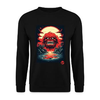 Welcome to the Island of Monsters - Unisex Sweatshirt - black - Front - Alina (178cm) & Michal (187cm)
