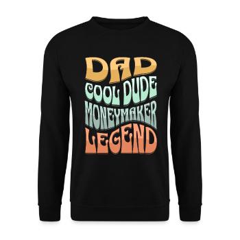 Papa Geldverdiener - Unisex Pullover - Schwarz - Vorne - Alina (178cm) & Michal (187cm)