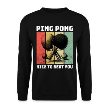 Ping Pong Tischtennis - Unisex Pullover - Schwarz - Vorne - Alina (178cm) & Michal (187cm)