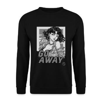 Cool calm cartoon girl, go away and get away - Unisex Sweatshirt - black - Front - Alina (178cm) & Michal (187cm)