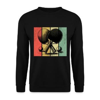 Ping Pong Rétro - Sweat-shirt Unisexe - noir - Devant - Alina (178cm) & Michal (187cm)