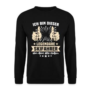 Skier sayings - Unisex Sweatshirt - black - Front - Alina (178cm) & Michal (187cm)