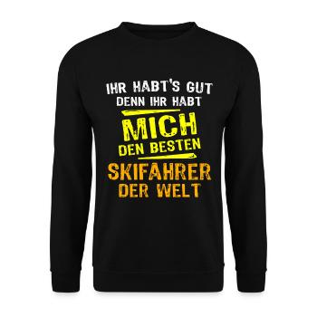Skier's Gift - Unisex Sweatshirt - black - Front - Alina (178cm) & Michal (187cm)