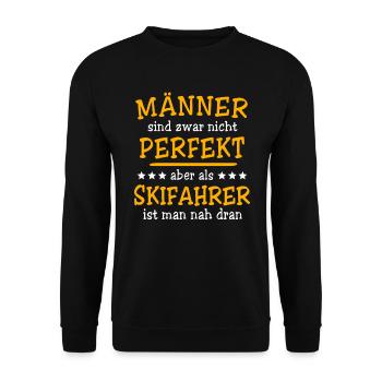 Skiers Skiing - Unisex Sweatshirt - black - Front - Alina (178cm) & Michal (187cm)