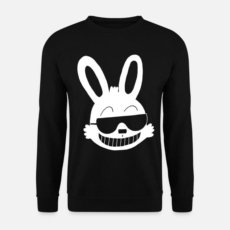 White rabbit showing off - Unisex Sweatshirt - black