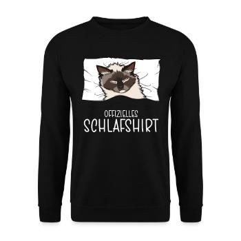 Official Himalayan Cat Pajamas Official Sleep Shirt - Unisex Sweatshirt - black - Front - Alina (178cm) & Michal (187cm)