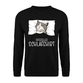 Official Munchkin Cat Pajamas Official Sleep Shirt - Unisex Sweatshirt - black - Front - Alina (178cm) & Michal (187cm)