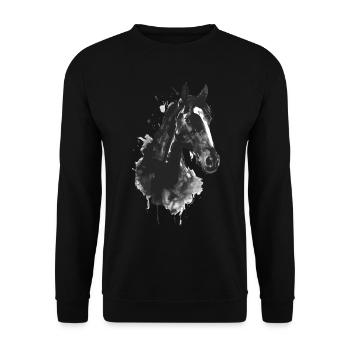Pferd - Unisex Pullover - Schwarz - Vorne - Alina (178cm) & Michal (187cm)