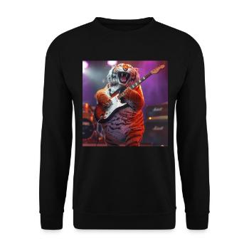 Tiger - Unisex Sweatshirt - black - Front - Alina (178cm) & Michal (187cm)