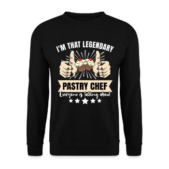 Legendary Pastry Chef - Unisex Sweatshirt - black - Front - Alina (178cm) & Michal (187cm)