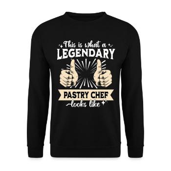 Legendary Pastry Chef - Unisex Sweatshirt - black - Front - Alina (178cm) & Michal (187cm)