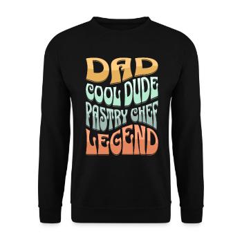 Papa Pastry Chef - Unisex Sweatshirt - black - Front - Alina (178cm) & Michal (187cm)