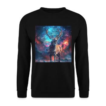 Roe deer - Unisex Sweatshirt - black - Front - Alina (178cm) & Michal (187cm)