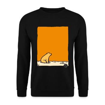 Da ist ein Eisbär - Unisex Pullover - Schwarz - Vorne - Alina (178cm) & Michal (187cm)