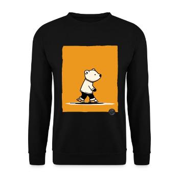 Little polar bear on skates - Unisex Sweatshirt - black - Front - Alina (178cm) & Michal (187cm)