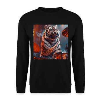 Tiger - Unisex Sweatshirt - black - Front - Alina (178cm) & Michal (187cm)