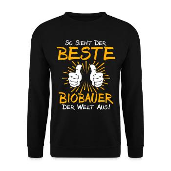 Organic Farmer Gift Idea - Unisex Sweatshirt - black - Front - Alina (178cm) & Michal (187cm)