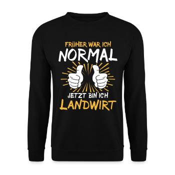 Landwirt Spruch - Unisex Pullover - Schwarz - Vorne - Alina (178cm) & Michal (187cm)
