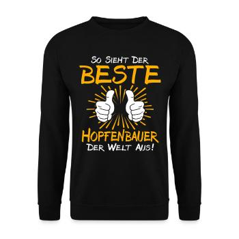 Hop farmer gift idea - Unisex Sweatshirt - black - Front - Alina (178cm) & Michal (187cm)