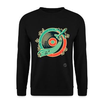 Musique rétro et design de voyage « Plate & Airplane » - Sweat-shirt Unisexe - noir - Devant - Alina (178cm) & Michal (187cm)
