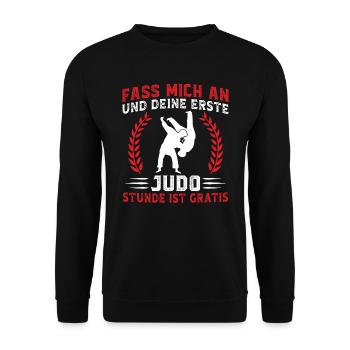 Judo Kampfkunst Japan Geschenk für Judoka - Unisex Pullover - Schwarz - Vorne - Alina (178cm) & Michal (187cm)