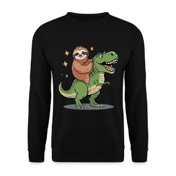 Sloth - Unisex Sweatshirt - black - Front - Alina (178cm) & Michal (187cm)