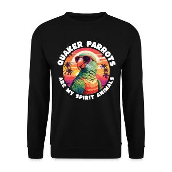 Drôles de dictons de perruche moine - Sweat-shirt Unisexe - noir - Devant - Alina (178cm) & Michal (187cm)