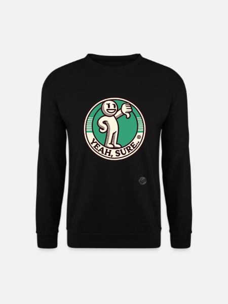 Retro tegnefilm tommelfinger ned, sarkastisk, ja selvfølgelig! - Unisex sweater - sort