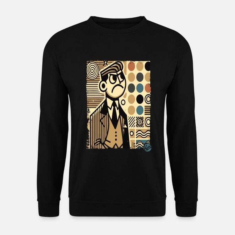 Angry retro man chooses wallpaper - Unisex Sweatshirt - black