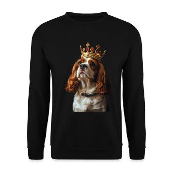 Cavalier King Charles Spaniel - Unisex Pullover - Schwarz - Vorne - Alina (178cm) & Michal (187cm)