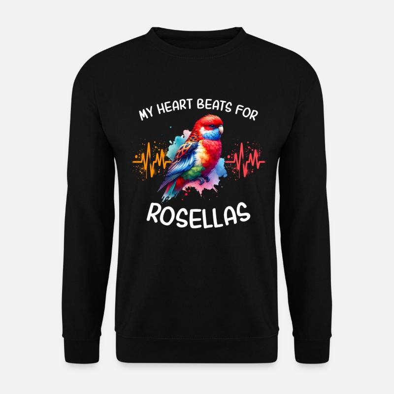 Rosellasittich Herzlinie - Unisex Pullover - Schwarz