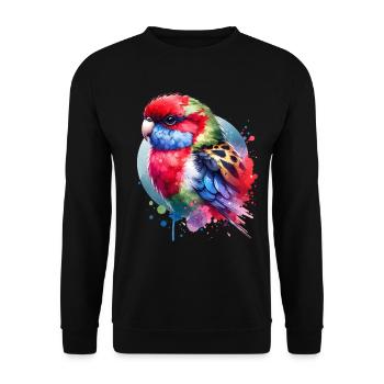 Rosella motif - Unisex Sweatshirt - black - Front - Alina (178cm) & Michal (187cm)
