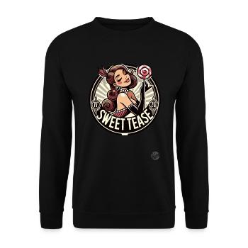 Femme burlesque de dessin animé rétro avec sucette - Sweat-shirt Unisexe - noir - Devant - Alina (178cm) & Michal (187cm)