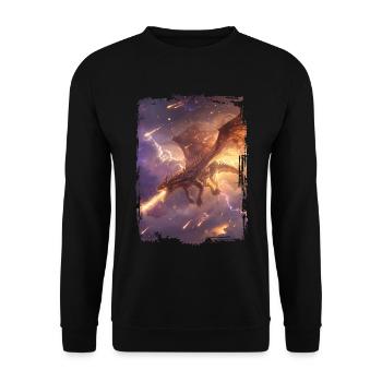 Drachen - Unisex Pullover - Schwarz - Vorne - Alina (178cm) & Michal (187cm)