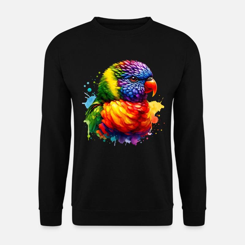 Rainbow Lorikeet Motif - Unisex Sweatshirt - black