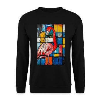 Flamingo - Unisex Sweatshirt - black - Front - Alina (178cm) & Michal (187cm)