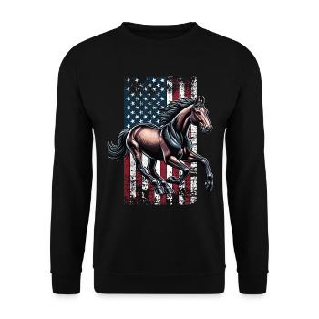 Standardbred US Traber - Unisex Pullover - Schwarz - Vorne - Alina (178cm) & Michal (187cm)