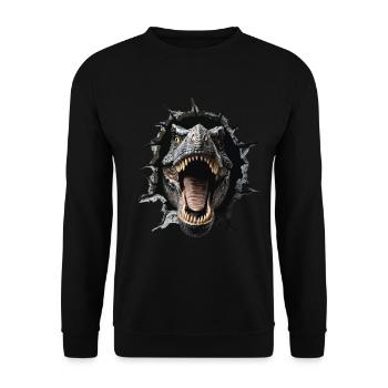 T-Rex - Unisex Pullover - Schwarz - Vorne - Alina (178cm) & Michal (187cm)