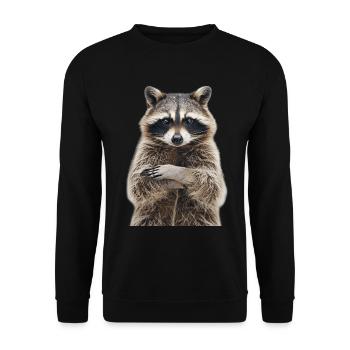 Raccoon - Unisex Sweatshirt - black - Front - Alina (178cm) & Michal (187cm)