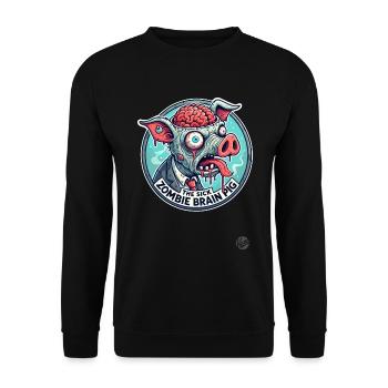 The Sick Brain Zombie Pig - Unisex Sweatshirt - black - Front - Alina (178cm) & Michal (187cm)