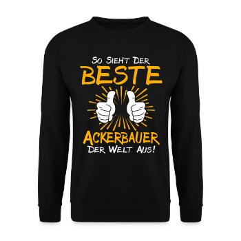 aAckerbauer Geschenkidee - Unisex Pullover - Schwarz - Vorne - Alina (178cm) & Michal (187cm)